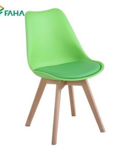Ghế Cafe - Ghế Eames nhựa mặt đệm chân gỗ