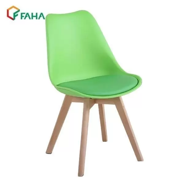 Ghế Cafe - Ghế Eames nhựa mặt đệm chân gỗ