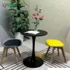 ghế cafe- ghế eames nhựa trong suốt mặt đệm chân gỗ FH47