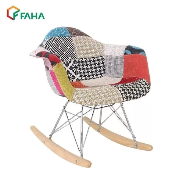 ghế cafe - ghế eames thổ cẩm chân bập bênh fh15