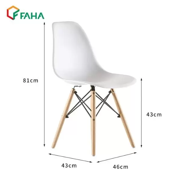 ghế eames nhụa chân gỗ