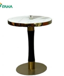 Bàn Cafe - Bàn tròn chân trụ thon giữa mặt gỗ MDF phủ composit hoặc mặt đá ceramic FH100