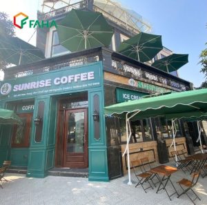 bàn giao công trình tại quán cafe sunrise coffee nam trung yên