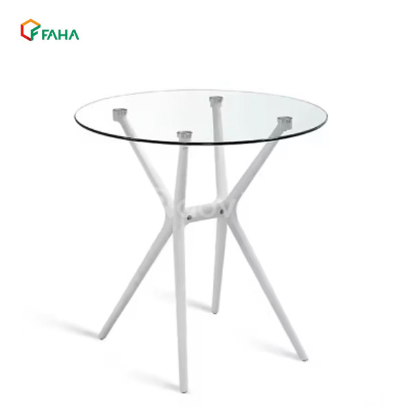 Bàn Cafe Chân Nhựa Mặt Kính FH453